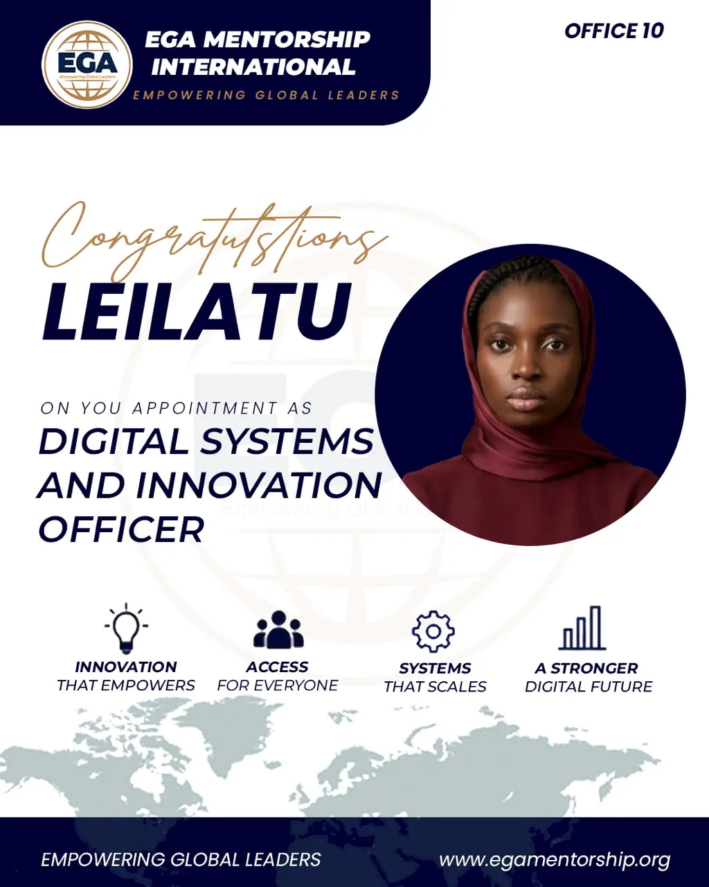 Digital Systems and Innovation Officer - Internal - EGA Mentorship International